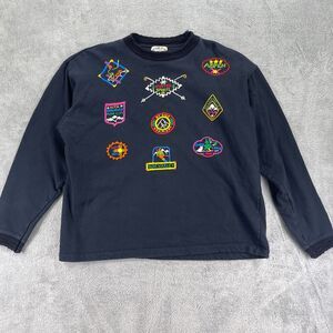 Vtg Swan Magic Sweatshirt Womens M/L Black Hand Made Ski Winter Sports